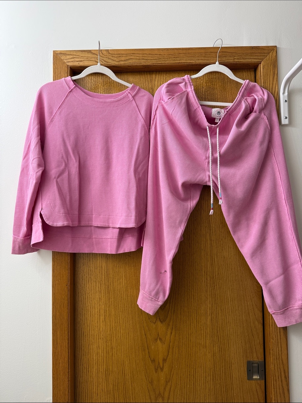 Sundry Pink Women's Cozy Sweatshirt and Jogger Set